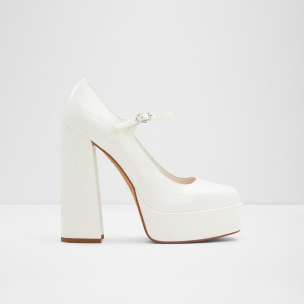 ALDO Anje White Block Platform Heels